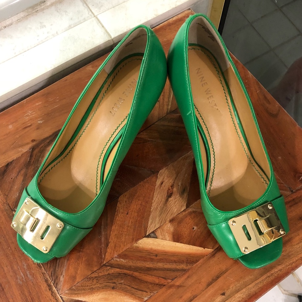 Nine West peep toe wedges